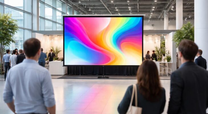 découvrez comment utiliser un écran de projection pour rendre votre stand visible jusqu'à 30 mètres, avec des méthodes efficaces et simples à appliquer.