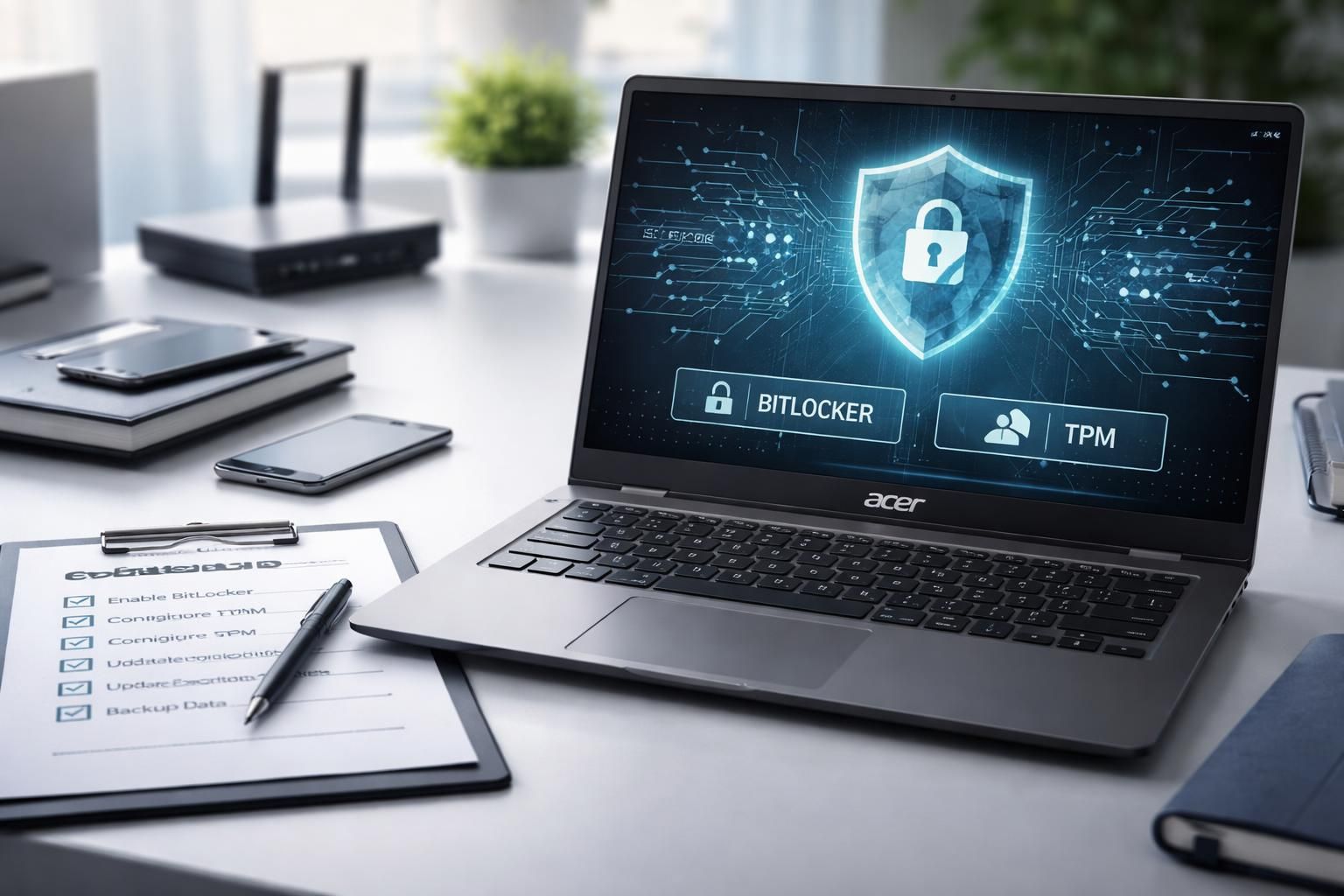 découvrez notre check-list complète pour sécuriser les prospects grâce à bitlocker et tpm sur pc portable acer. assurez la protection optimale de vos données en quelques étapes simples.