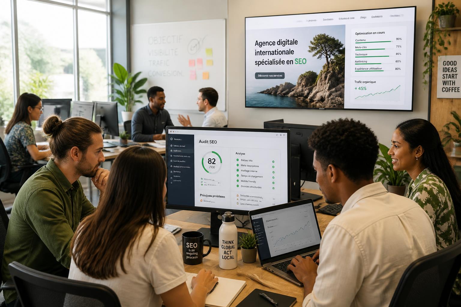 agence spécialisée à madagascar offrant des services de consultant seo et le placement d'assistants virtuels dédiés aux entrepreneurs pour optimiser leur visibilité en ligne et leur productivité.