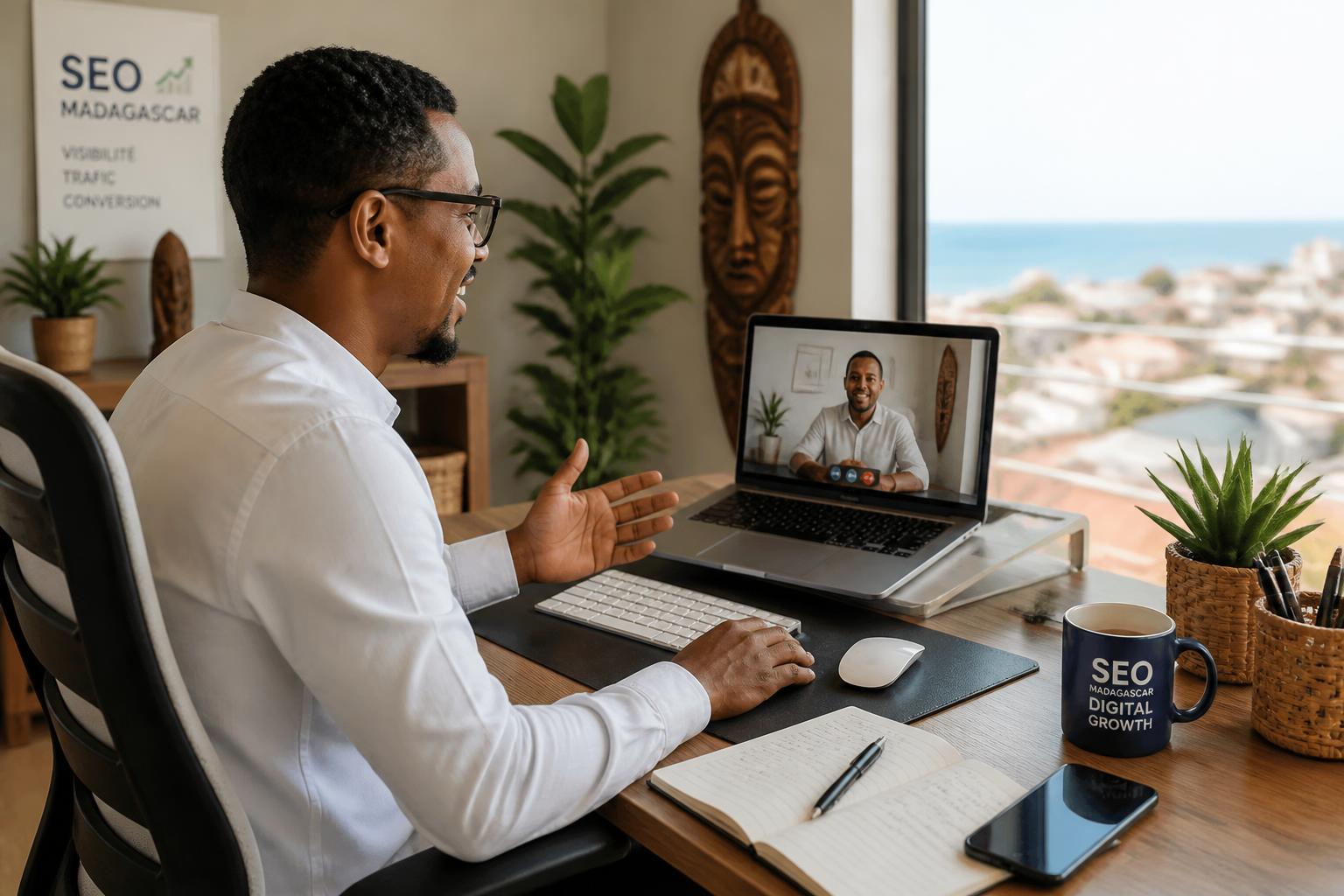 consultant seo à madagascar spécialisé dans le placement d'assistants virtuels pour accompagner les entrepreneurs dans leur croissance digitale et optimiser leur visibilité en ligne.